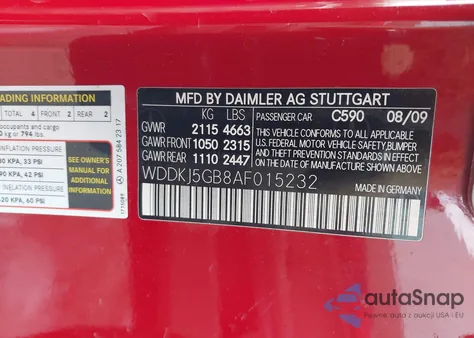 2010 Mercedes-Benz E 350 from USA, damaged, VIN WDDKJ5GB8AF015232